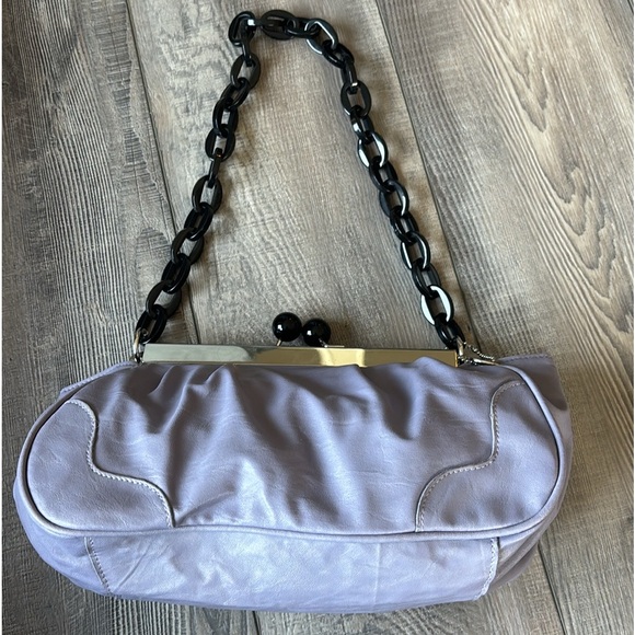 LULU by Lulu Guinness Lilac Shoulder Bag With Chunky Chain - Picture 2 of 8